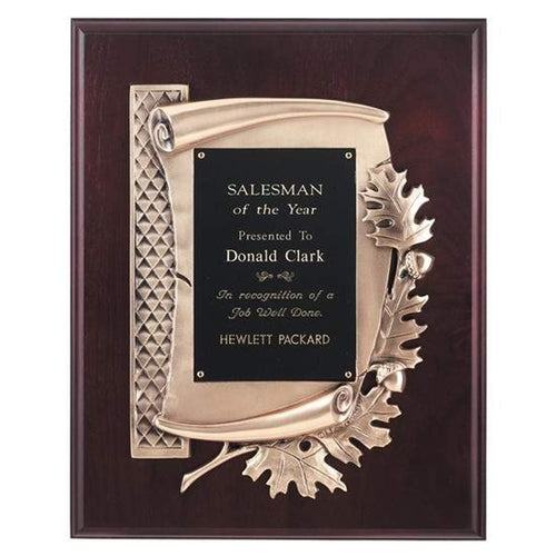Oak Leaf American Walnut Plaque