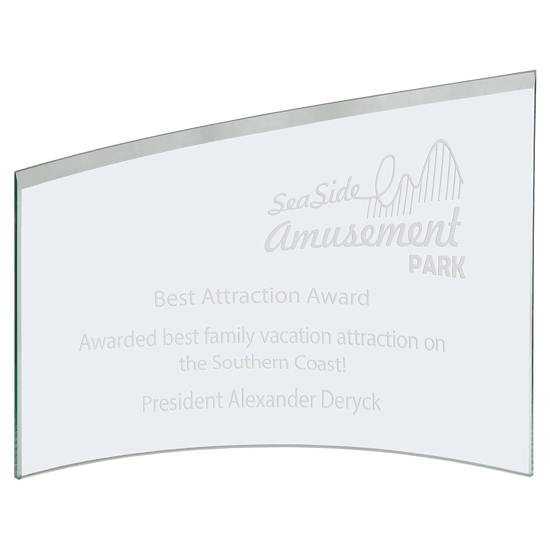 Jade Slanted Glass Crescent Award