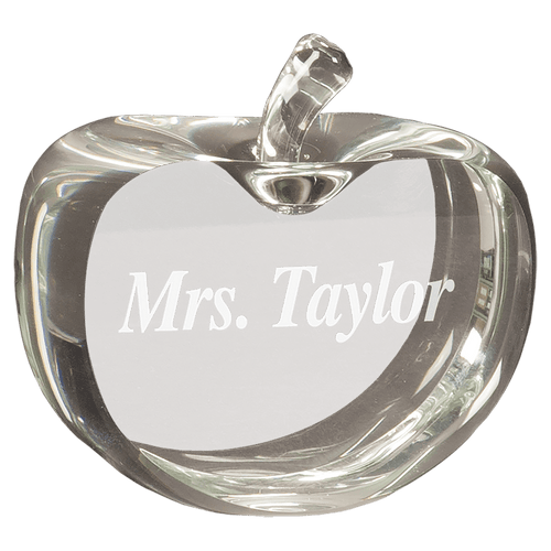 3 1/2" x 3 3/4" Flat Crystal Apple