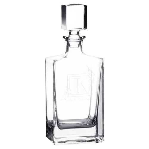 Polar Camel 810mL Rectangle Glass Decanter in Black Gift Box with Printed Paper Sleeve