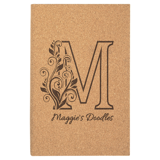 5 1/4" x 8 1/4" Cork Sketch Book with Unlined Notepad
