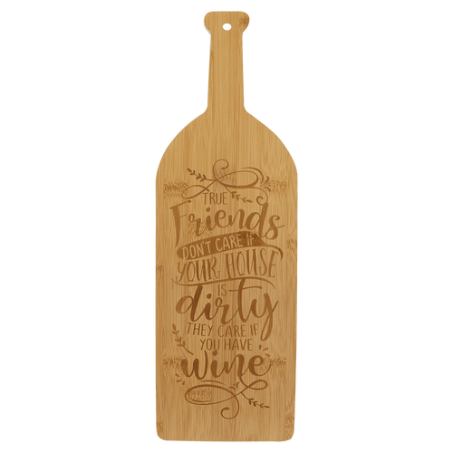 17" x 5 1/4" Bamboo Wine Bottle Cutting Board