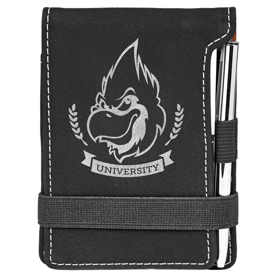 3 1/4" x 4 3/4" Laserable Leatherette Mini Notepad with Pen