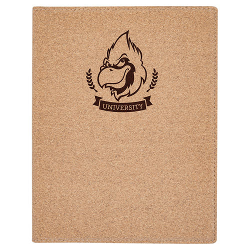 7" x 9" Small Cork Portfolio with Notepad