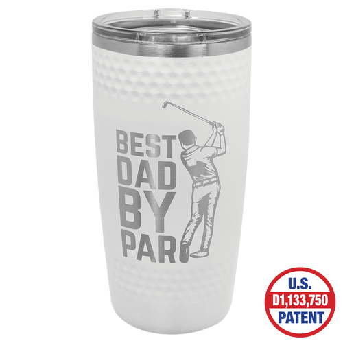 Polar Camel 20 oz. White Golf Tumbler with Dimples and Slider Lid