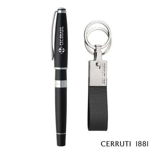 Cerruti 1881® Bicolore Rollerball Pen & Zoon Key Ring Set