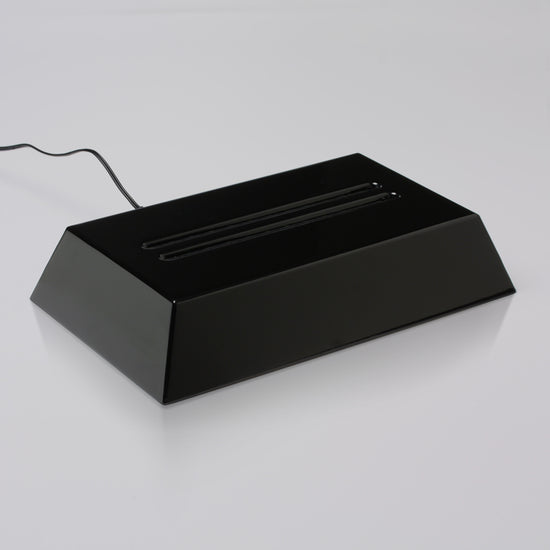 Elite Black Piano Finish Lighted Rectangle Base — Size Options