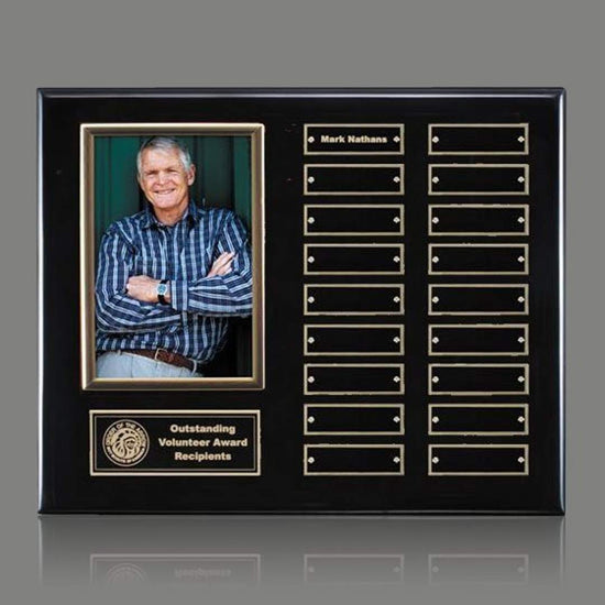 Vertical Photo Perpetual Plaque - Black/Gold