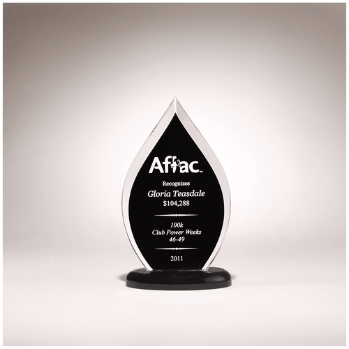 4 1/2" x 7 3/4" Flame Series Clear Acrylic with Black Silk Screened Back