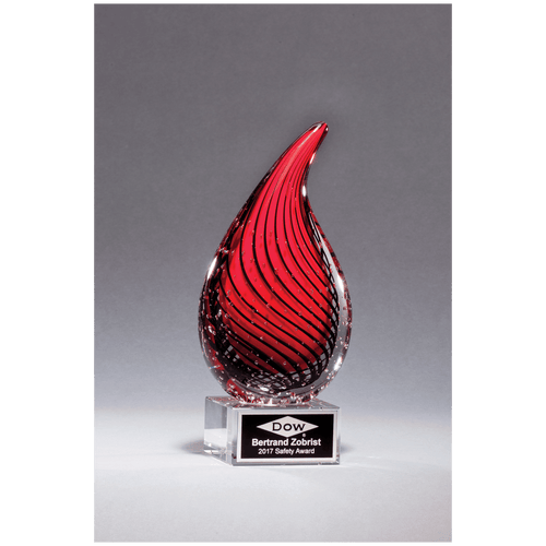Red Teardrop Art Glass Award