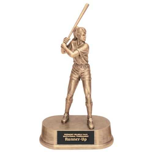 9 1/4" Antique Gold Female Softball Resin