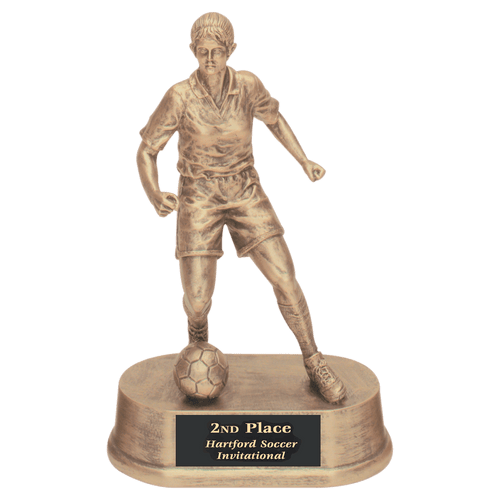 7 3/4" Antique Gold Female Soccer Resin