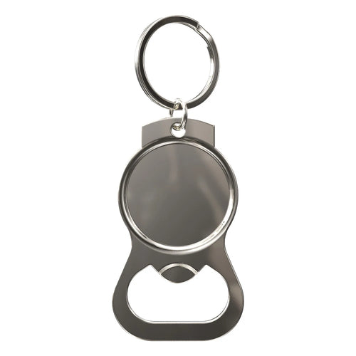 Bottle Opener Circle Key Tag w/ Split Ring