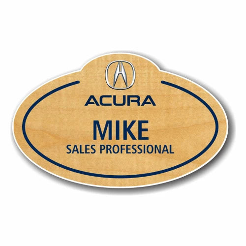 Acura Birch Bubble Top Name Badge
