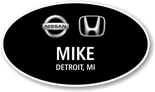 Nissan Honda Black Oval Name Badge