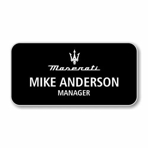 Maserati Black 3" x 1.5" Name Badge