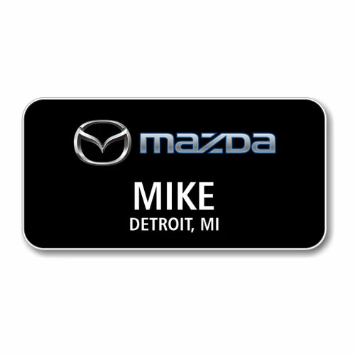 Mazda 3" x 1.5" Black Name Badge