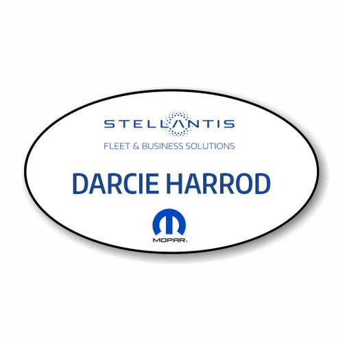 Stellantis / Mopar Fleet White Oval Name Badge