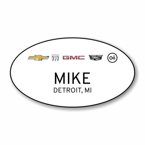 GM 4 Brand Onstar 2022 White Oval Name Badge