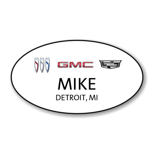 Buick GMC Cadillac 2023 White Oval Name Badge