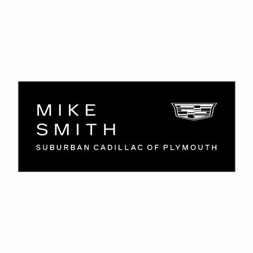 Cadillac Square Corner Matte Black 3" x 1.25" Name Badge