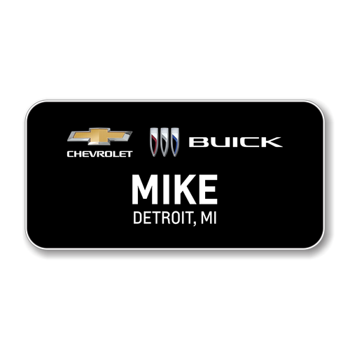Chevrolet Buick 2023 Black 3" x 1.5" Name Badge