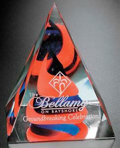 Picture of Swirl Pyramid - Red/Blue 4"