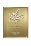Picture of Hi-Tech Lucite Riser Plaque with Wood Backing and Choice of Gold or Silver Brushed Plate