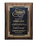 Picture of Large Rectangular Walnut Finish Plaque with Marble Mist Plate