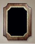 Picture of Large Notched Corner Genuine Walnut Plaque with Black and Florentine Finish Plate