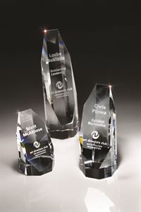 Picture of Medium Optic Crystal Octagon Tower Award
