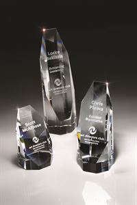 Picture of Small Optic Crystal Octagon Tower Award