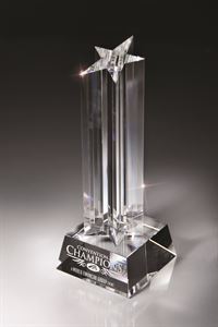 Picture of Optic Glass Rising Star on Glass Base