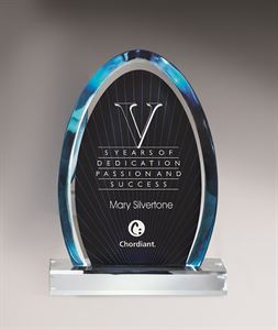 Picture of Small Blue Dynasty Award with Clear Lucite Base