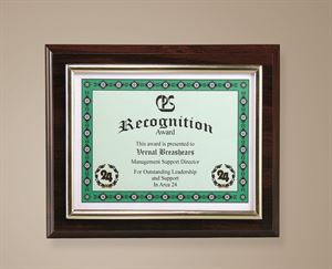 Picture of Slide-in Certificate Plaque-Walnut Finish