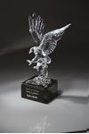 Picture of 11 1/2" Tall Ultra-Light Lucite Sculpted Eagle on Genuine Italian Black Marble Base