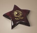 Picture of 5 3/8" Dia Piano Wood Star Paperweight with Digi-color imprint