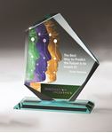 Picture of Jade Glass Slant Peak Award with Digi-Color - Medium