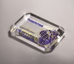 Picture of Optic Crystal Rectangular Paperweight with Digi-Color