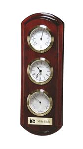 Picture of Rosewood Piano Wood Wall Clock with Thermometer and Hygrometer