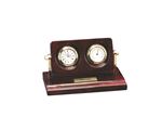 Picture of Rosewood Piano Wood Desk Clock with Thermometer and Pen