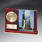 Picture of Rosewood Desk Clock with 3 1/2" x 5" Glass Picture Frame