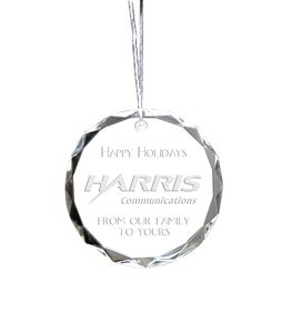 Picture of Faceted Crystal Ornament with Laser Etched Imprint
