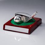 Picture of Golf Ball and Driver on Wood Base
