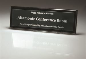 Picture of Black Lucite Name Bar with Smoked Chrome Plate