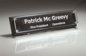 Picture of Corian Name Bar with Lucite Overlay