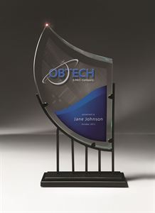 Picture of Digi-Color Iron and Jade Glass Crescendo Award