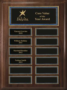 Picture of Vertical Blue Burl Border Easy Perpetual Plaque