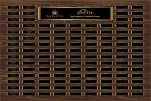 Picture of 120-Plate Scroll Border Dark Walnut Finish Perpetual Plaque