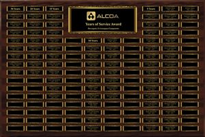 Picture of 144-Plate Scroll Border Dark Walnut Finish Perpetual Plaque